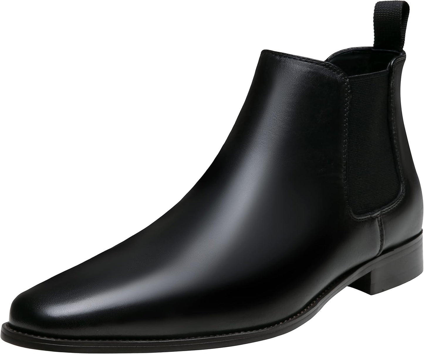 Jousen Men’s Chelsea Boots – Polished Leather Slip-On Dress Boots, Classic Retro Ankle Boots for Work & Formal Wear