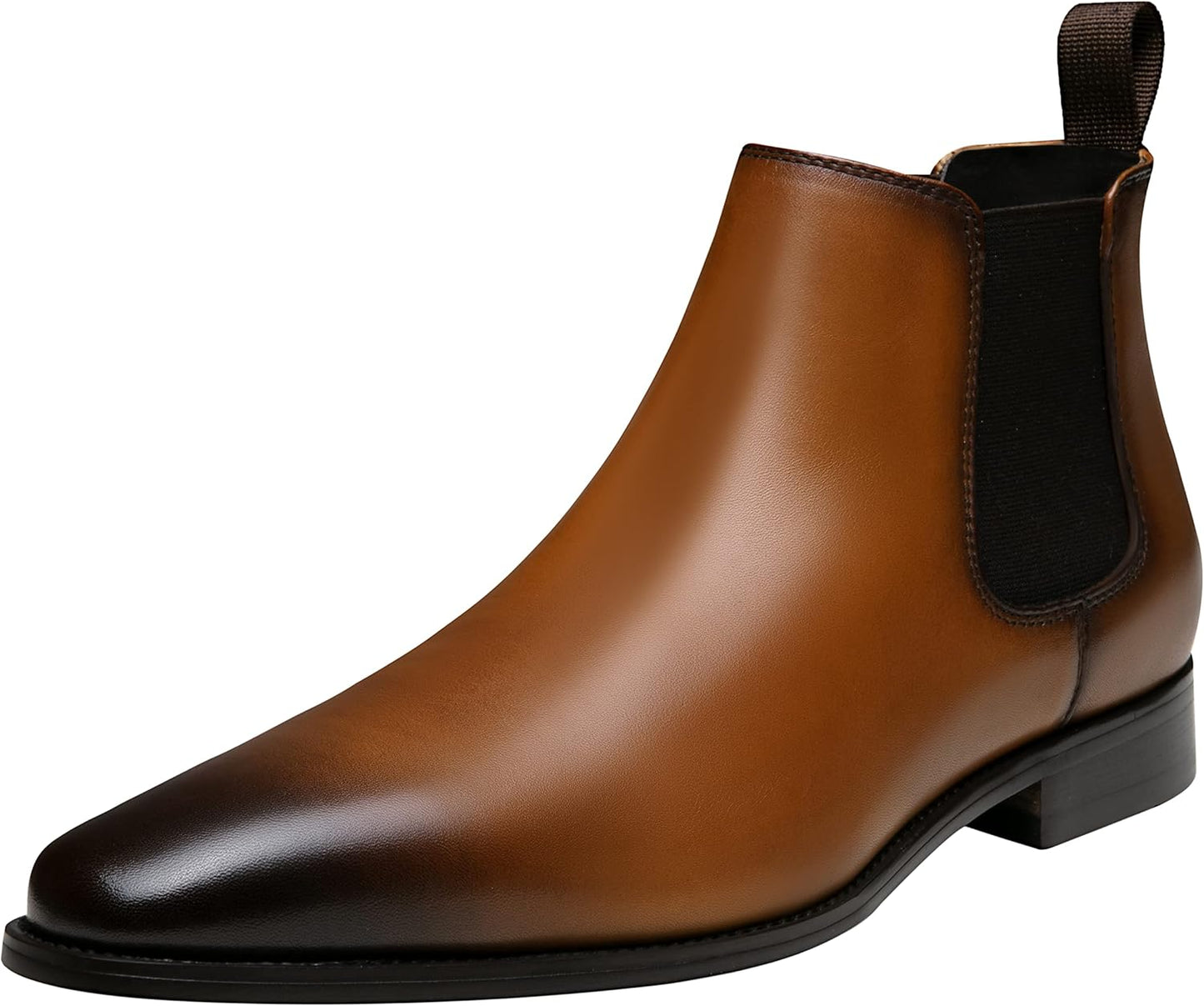 Jousen Men’s Chelsea Boots – Polished Leather Slip-On Dress Boots, Classic Retro Ankle Boots for Work & Formal Wear