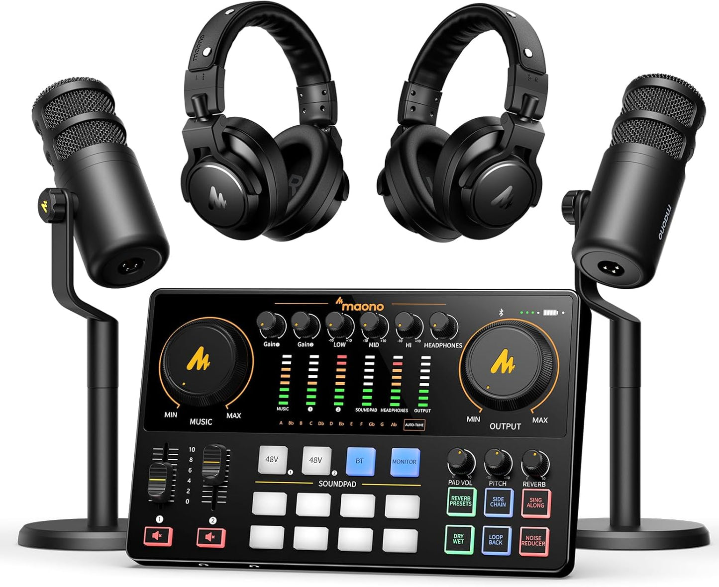 MAONO Podcast Equipment Bundle – Maonocaster E2 Gen2 Audio Interface Mixer with Dual XLR Input for Streaming & Recording