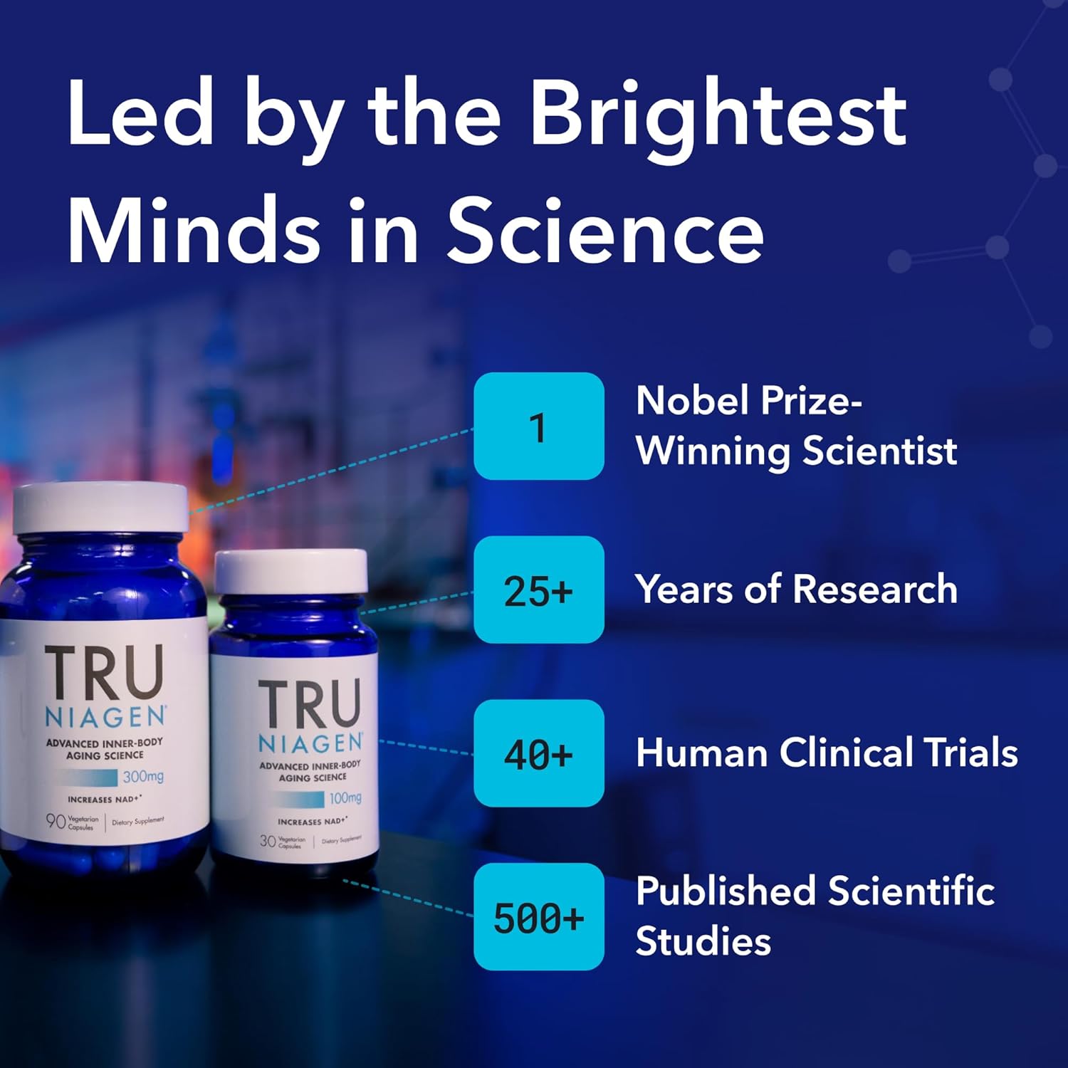 TRU NIAGEN NAD+ Booster Supplement 300mg – Supports Brain Health, Cellular Energy & Anti-Aging | Patented Niagen Formula | 30-Day Supply, 1 Capsule Daily