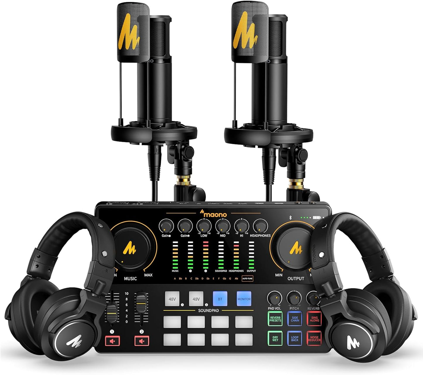 MAONO Podcast Equipment Bundle – Maonocaster E2 Gen2 Audio Interface Mixer with Dual XLR Input for Streaming & Recording