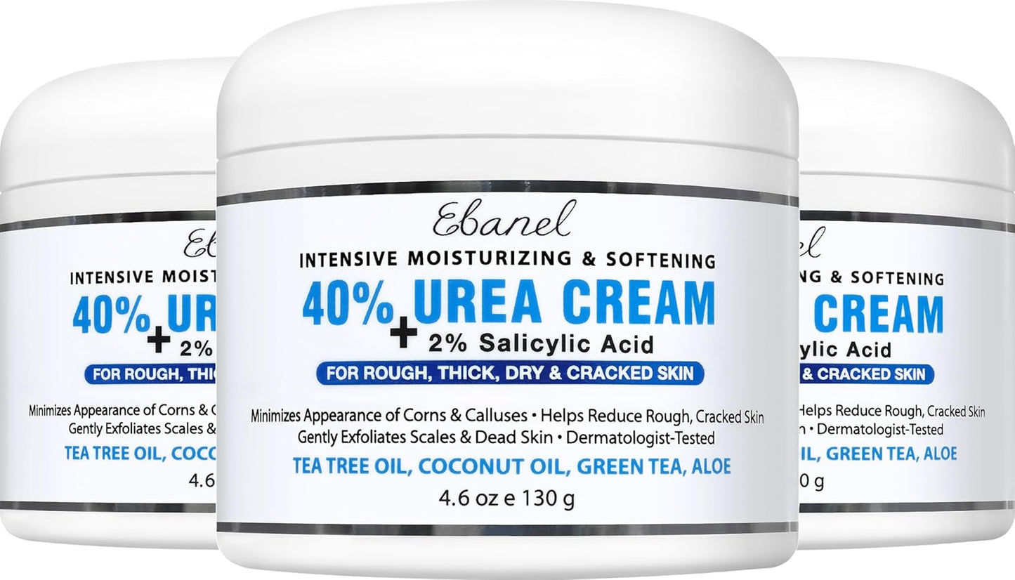 Ebanel Urea Cream 40% + Salicylic Acid 2% – Intensive Foot Cream for Dry, Cracked Heels, Callus & Dead Skin Removal, Skin Barrier Repair