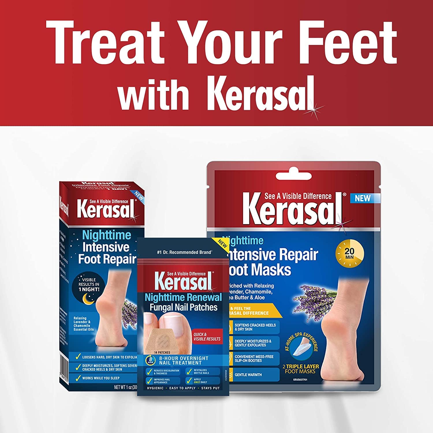Kerasal Nighttime Intensive Foot Repair – Skin Healing Ointment for Cracked Heels & Dry Feet, 1 oz   