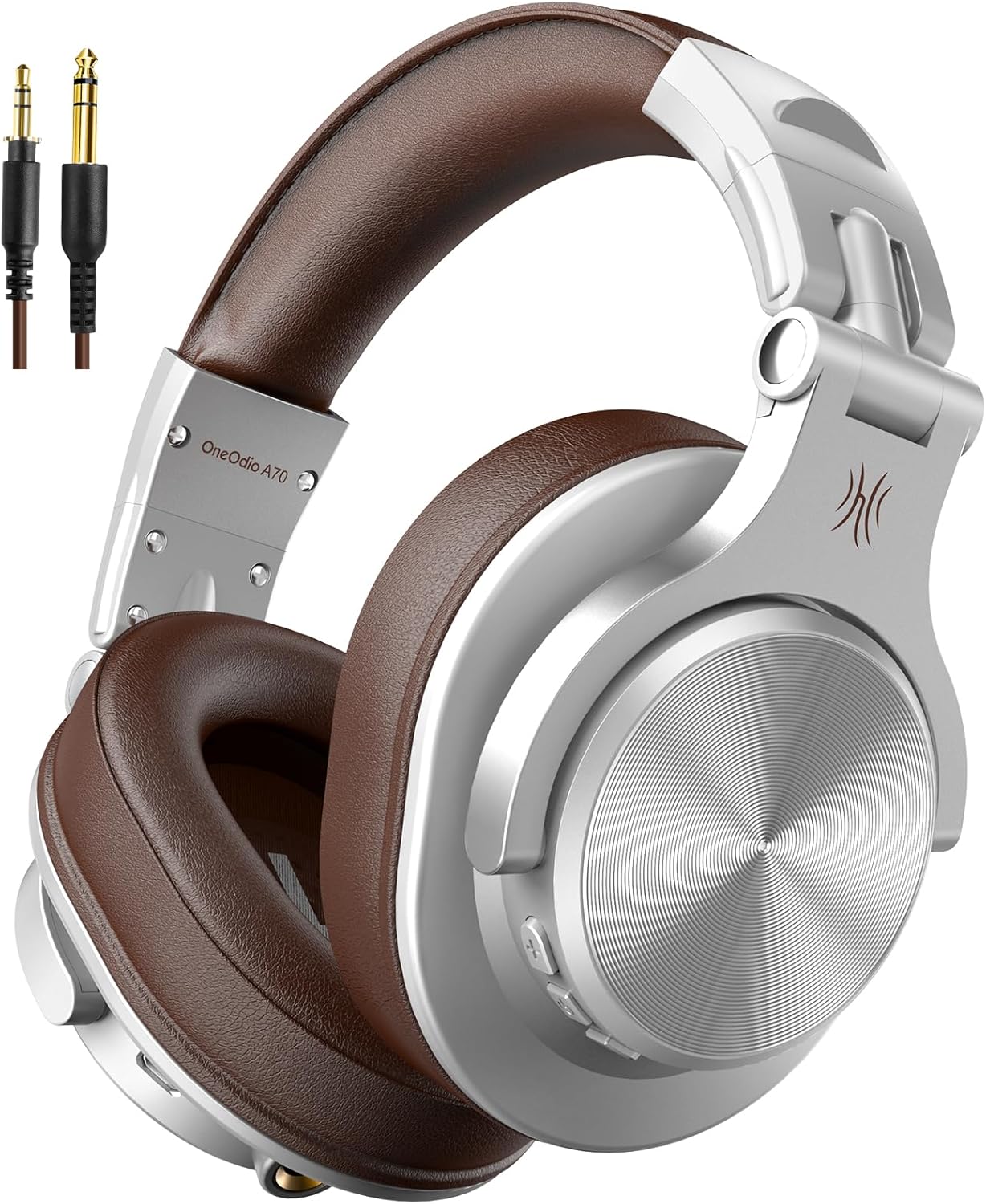 OneOdio A70 Bluetooth Over-Ear Headphones – Wireless Hi-Res Headphones with 72H Playtime, Built-In Mic, 3.5mm/6.35mm Wired Jack for Studio Monitoring, DJ Mixing, Gaming & PC Audio