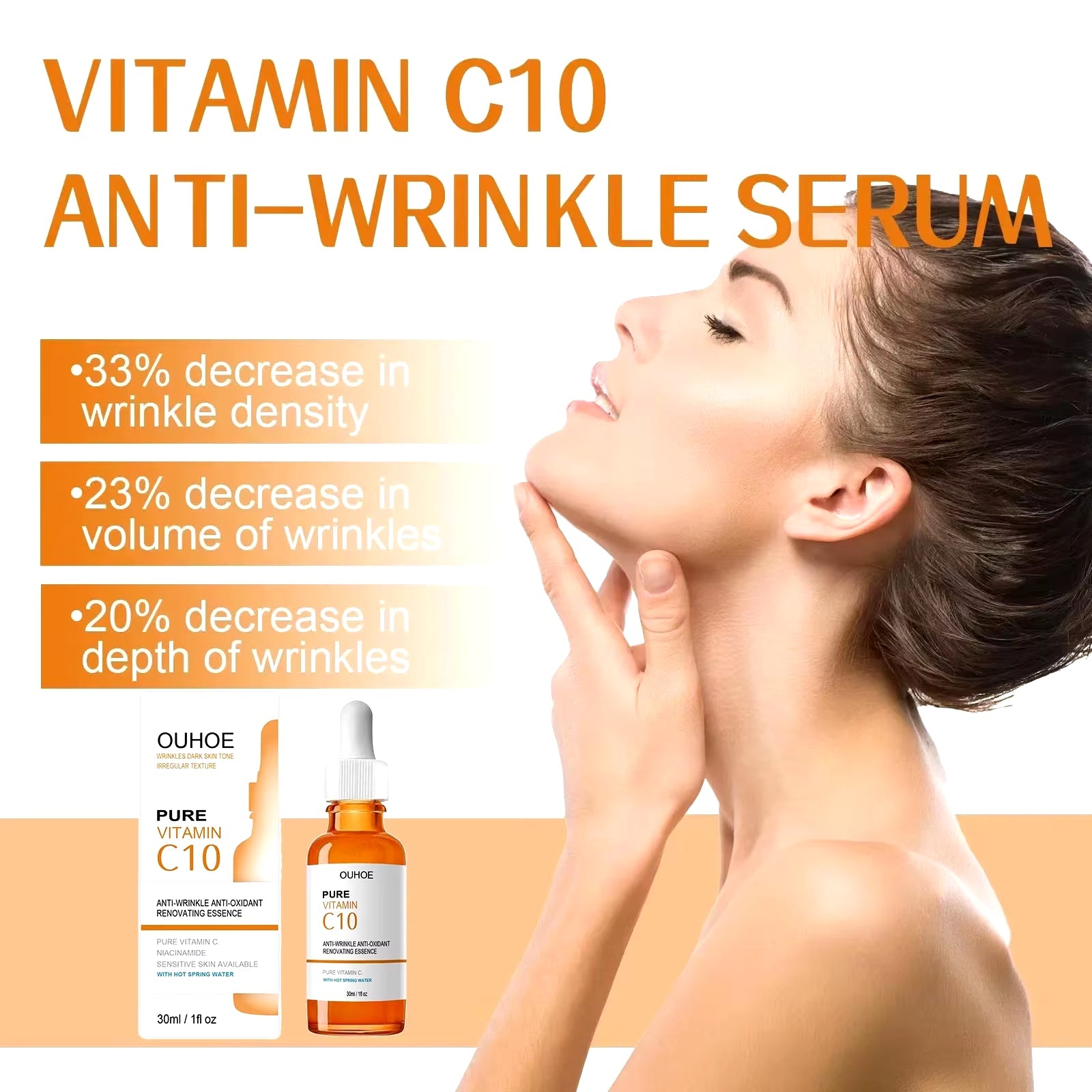 Vitamin C Anti-Aging Face Serum: Firming, Wrinkle Reduction, Brightening, and Nourishing Essence for Radiant Skin