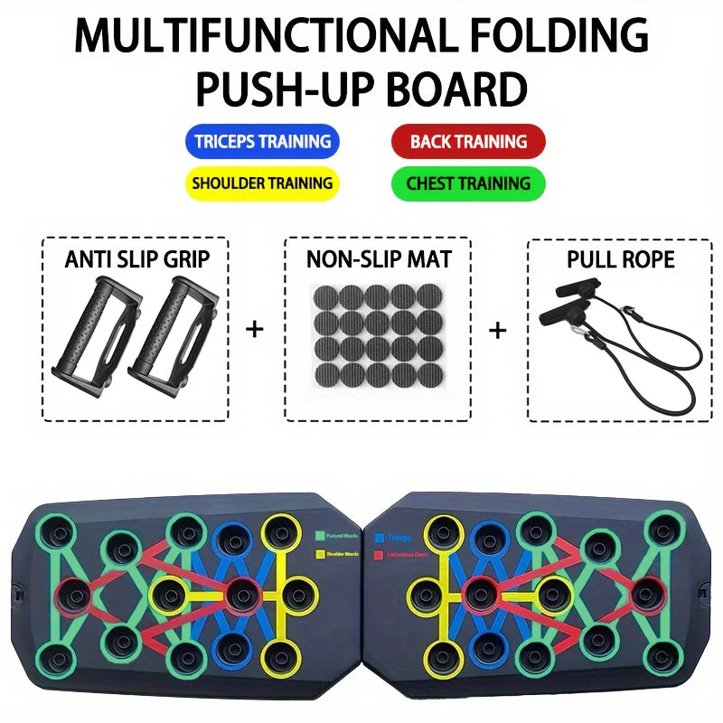 Portable Multifunctional Push-Up Board Set: Foldable Fitness Equipment for Full-Body Strength Training