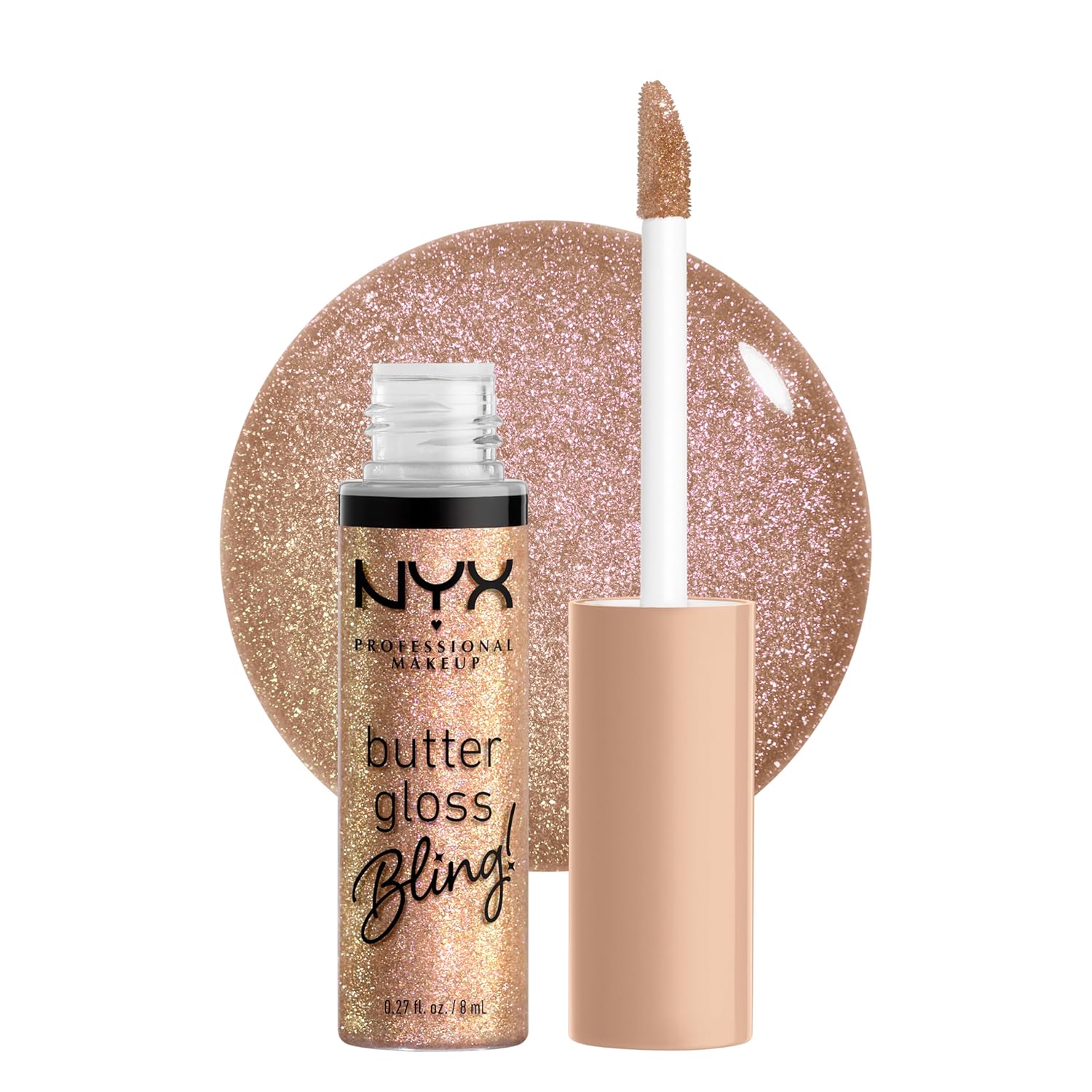 NYX Professional Makeup Butter Gloss Bling – Shiny Non-Sticky Vegan Lip Gloss Makeup, Bring the Bling