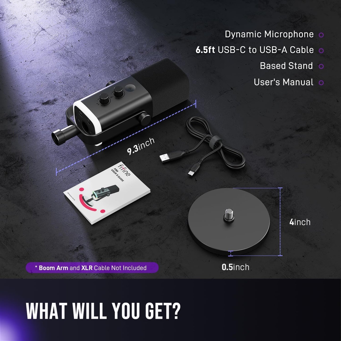 FIFINE AM8 USB/XLR Dynamic Microphone – Podcast, Gaming, Streaming Mic & Desktop Stand for YouTube & Singing