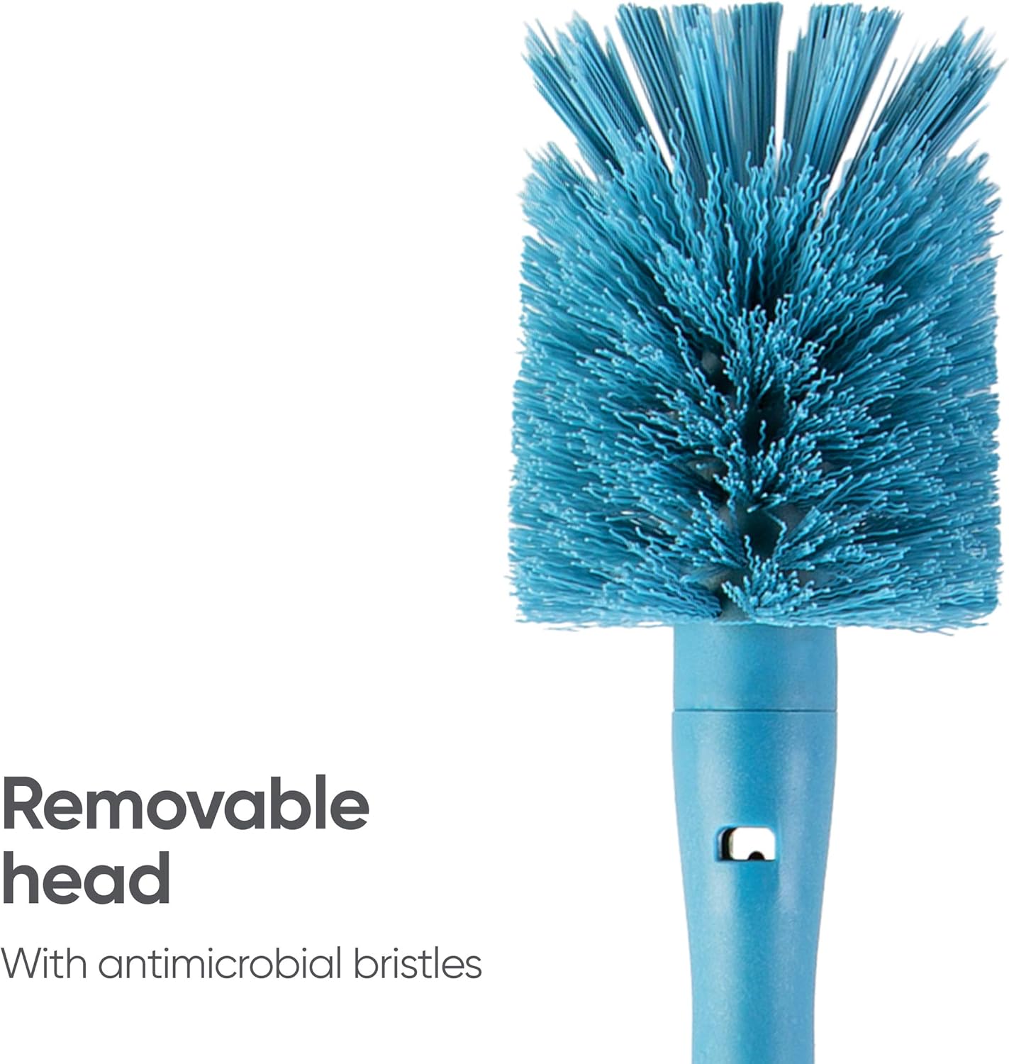 Owala 2-in-1 Water Bottle Cleaning Brush Set – Bottle Brush with Removable Head & Twist-N-Hide Straw Cleaner, Durable Kitchen Cleaning Tool, Smokey Blue