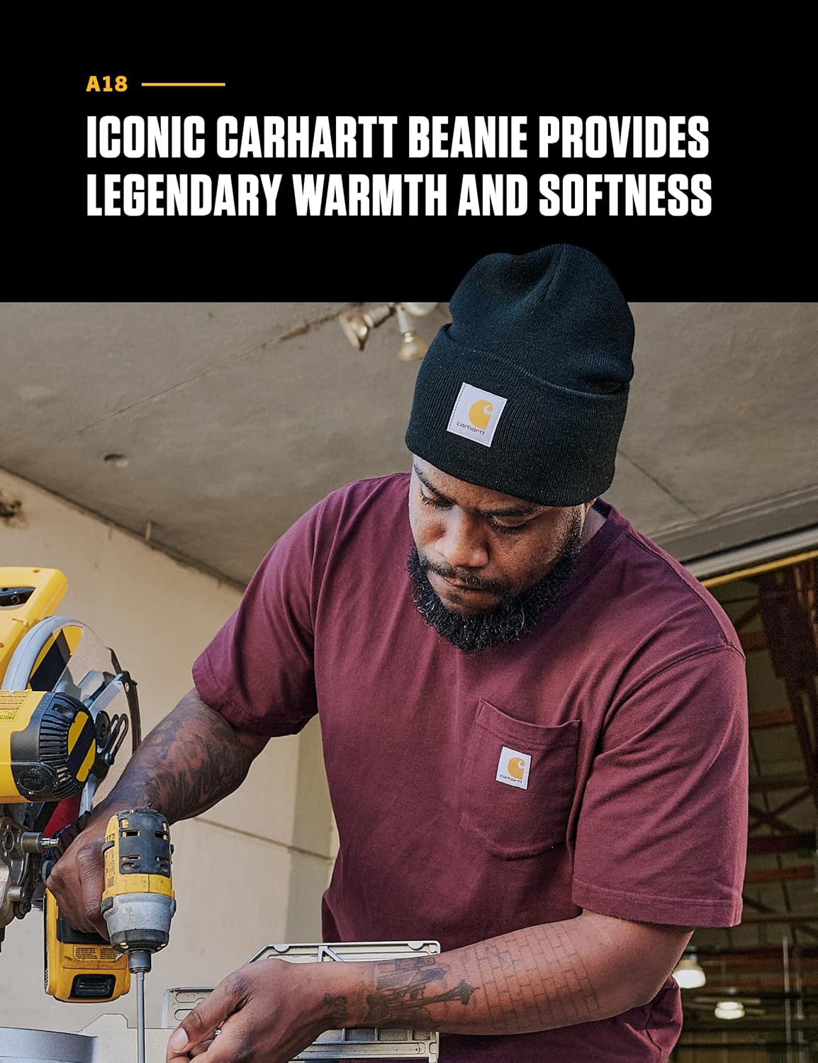 Carhartt Men’s Knit Cuffed Beanie – Warm Stretch Winter Hat for Work & Casual Wear