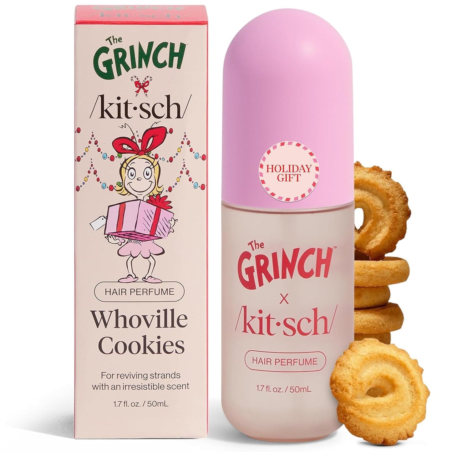Kitsch Warm Sugar Hair Perfume & Body Mist for Women – Odor-Eliminating Hair Spray with Clean Ingredients, Pink Grapefruit & Vanilla Scent, Refreshes Hair, Body & Pillows, 50 mL