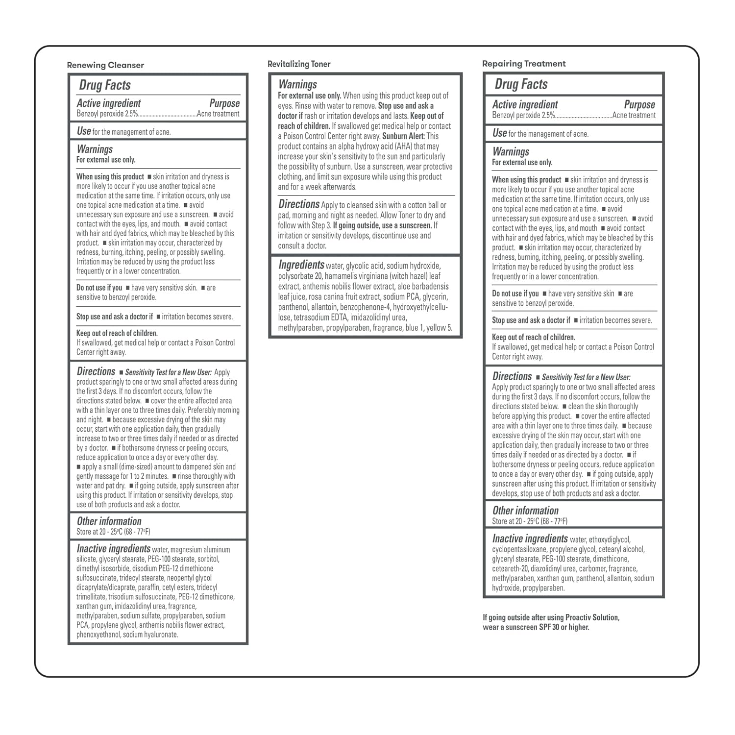 Proactiv 3-Step Acne Treatment – Benzoyl Peroxide Face Wash, Exfoliating Toner, Acne Spot Treatment & Repairing Spot Treatment for Face & Body | Complete 30-Day Kit