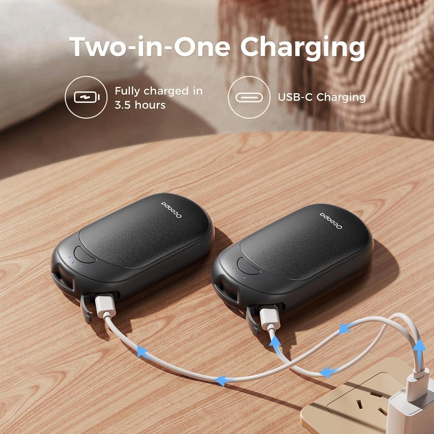 Stay Warm Anywhere with OCOOPA UT3 Lite Magnetic Hand Warmers - Rechargeable 2 Pack, Smart Heating, and Portable Design for Outdoor Adventures and Winter Gifting
