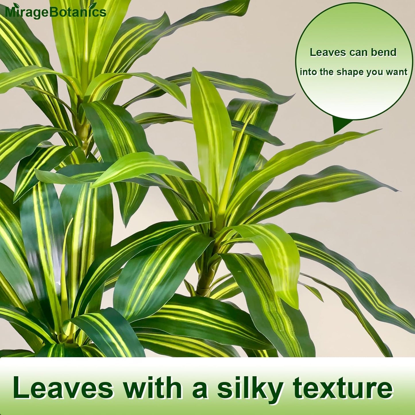 Artificial Dracaena 5FT Tree with White Planter – Realistic Faux Dragon Indoor Floor Plant for Home, Office, Living Room & Bedroom Decor