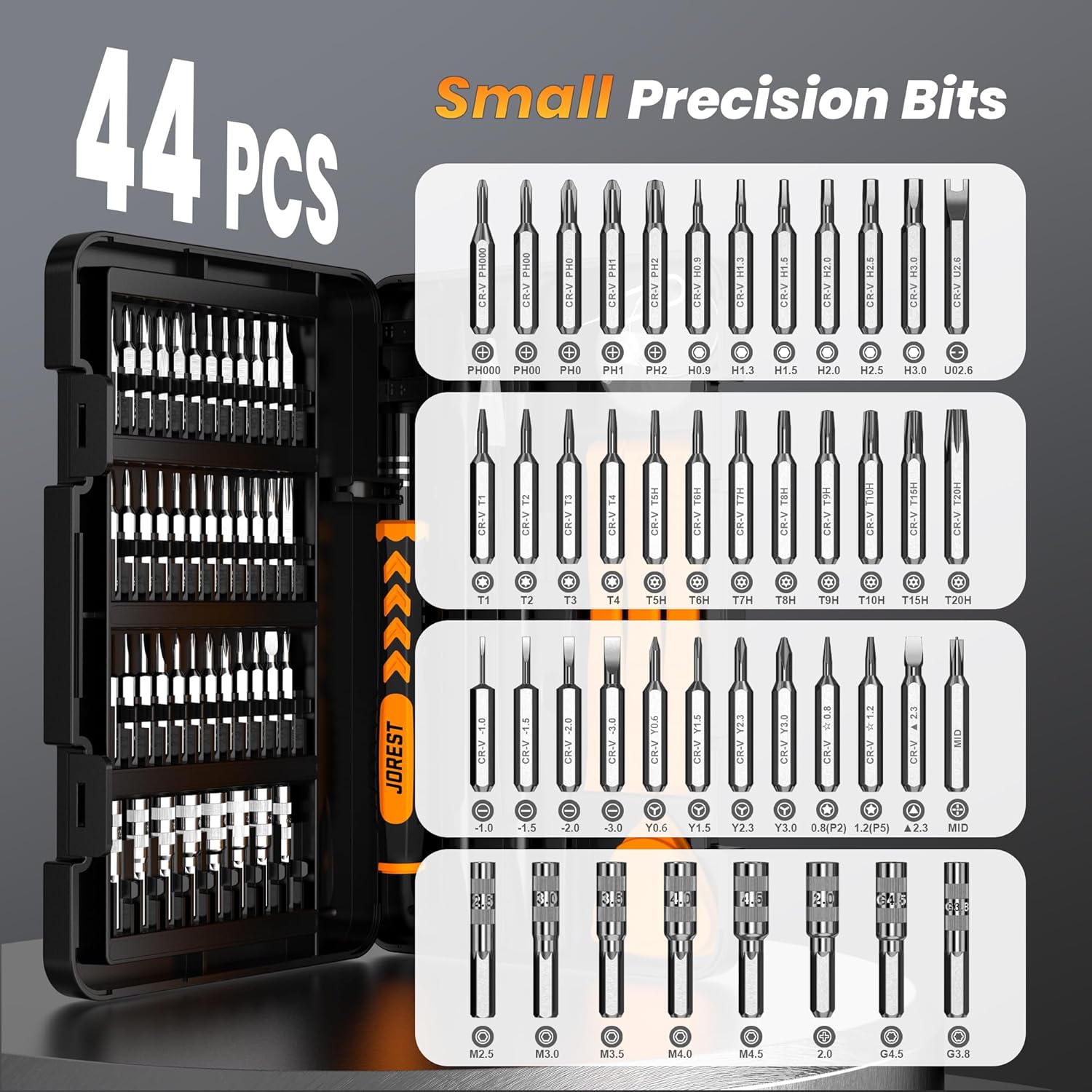 JOREST 59-Piece Precision Screwdriver Set – Mini Repair Tool Kit with Torx T5 T6 T8 for MacBook, iPhone, Laptop, PC, PS4/PS5, Xbox, Switch, Eyeglasses, Watch & Electronics
