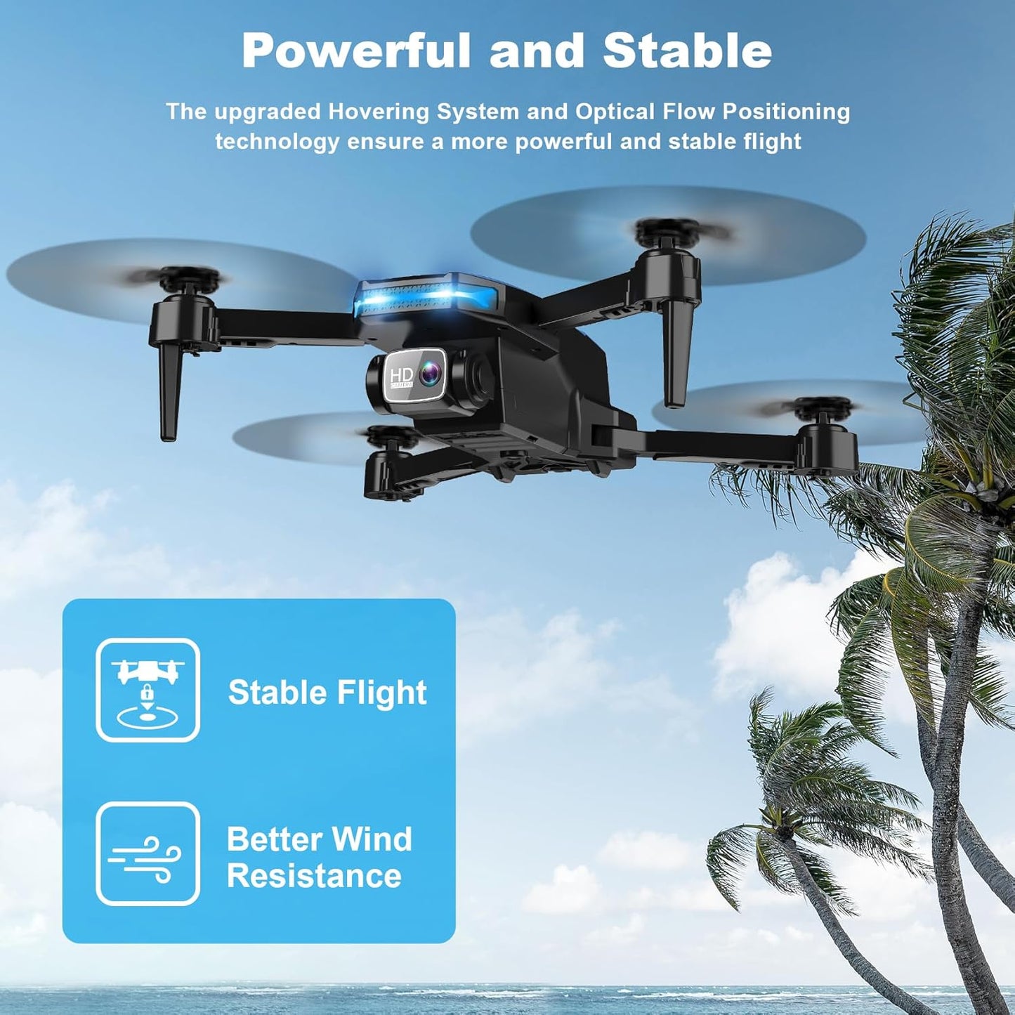 Beginner Drone with Camera & Screen Controller – Foldable Remote Control Quadcopter with Gesture Control, 3D Flip, One-Key Start, Emergency Stop, Dual Batteries