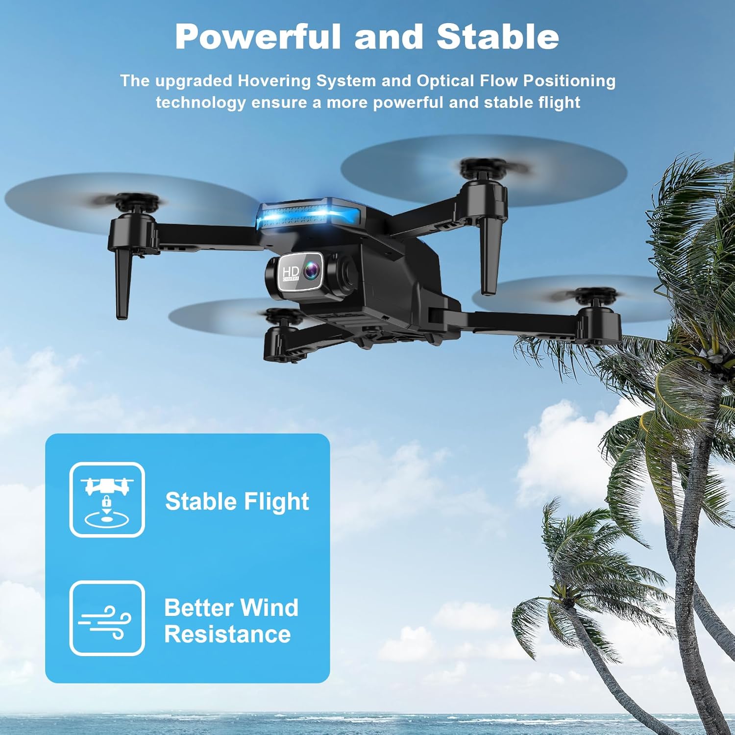 Beginner Drone with Camera & Screen Controller – Foldable Remote Control Quadcopter with Gesture Control, 3D Flip, One-Key Start, Emergency Stop, Dual Batteries