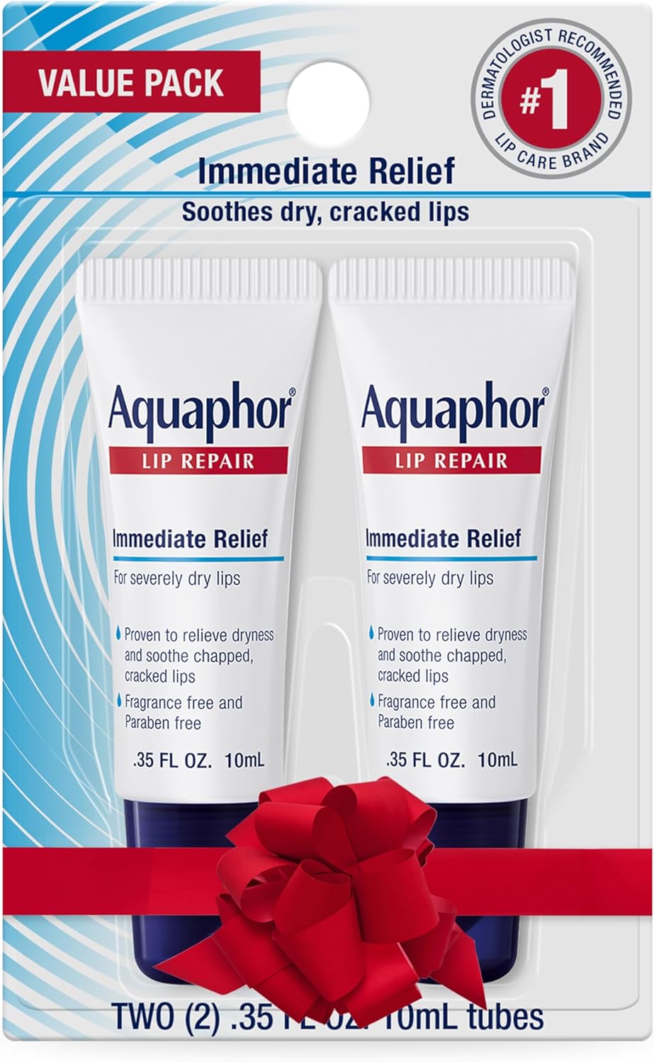 Aquaphor Lip Repair Ointment - Hydrating Lip Balm Duo for Dry Lips, Perfect Holiday Gift Set