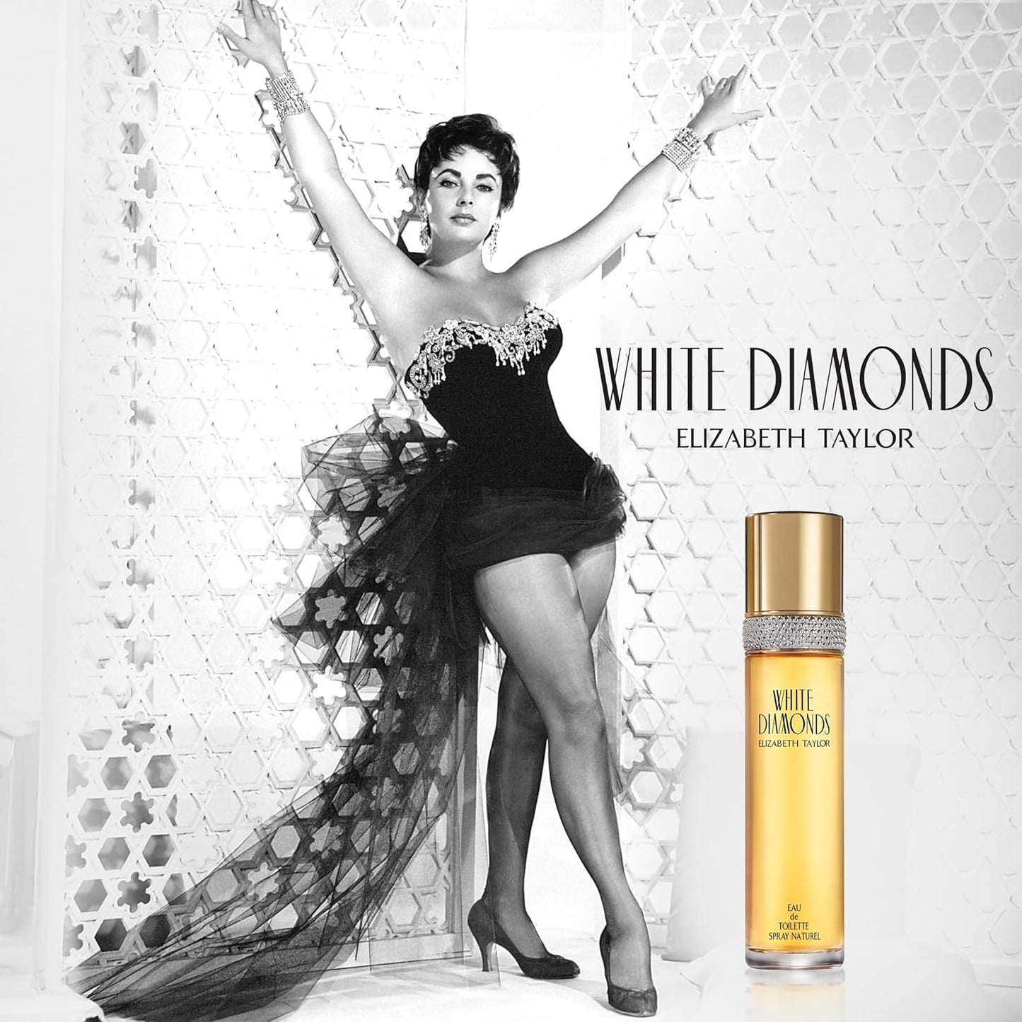 Elizabeth Taylor White Diamonds Eau de Toilette - Long-Lasting Floral Fragrance Perfume Spray, 3.3 Fl Oz