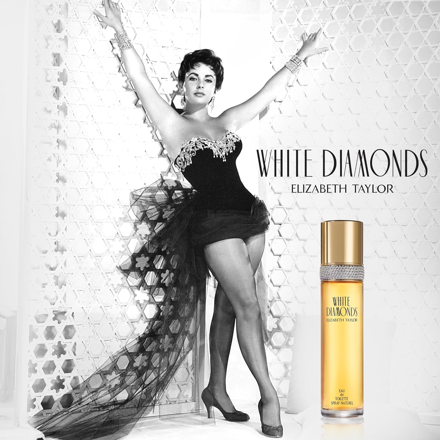 Elizabeth Taylor White Diamonds Eau de Toilette - Long-Lasting Floral Fragrance Perfume Spray, 3.3 Fl Oz