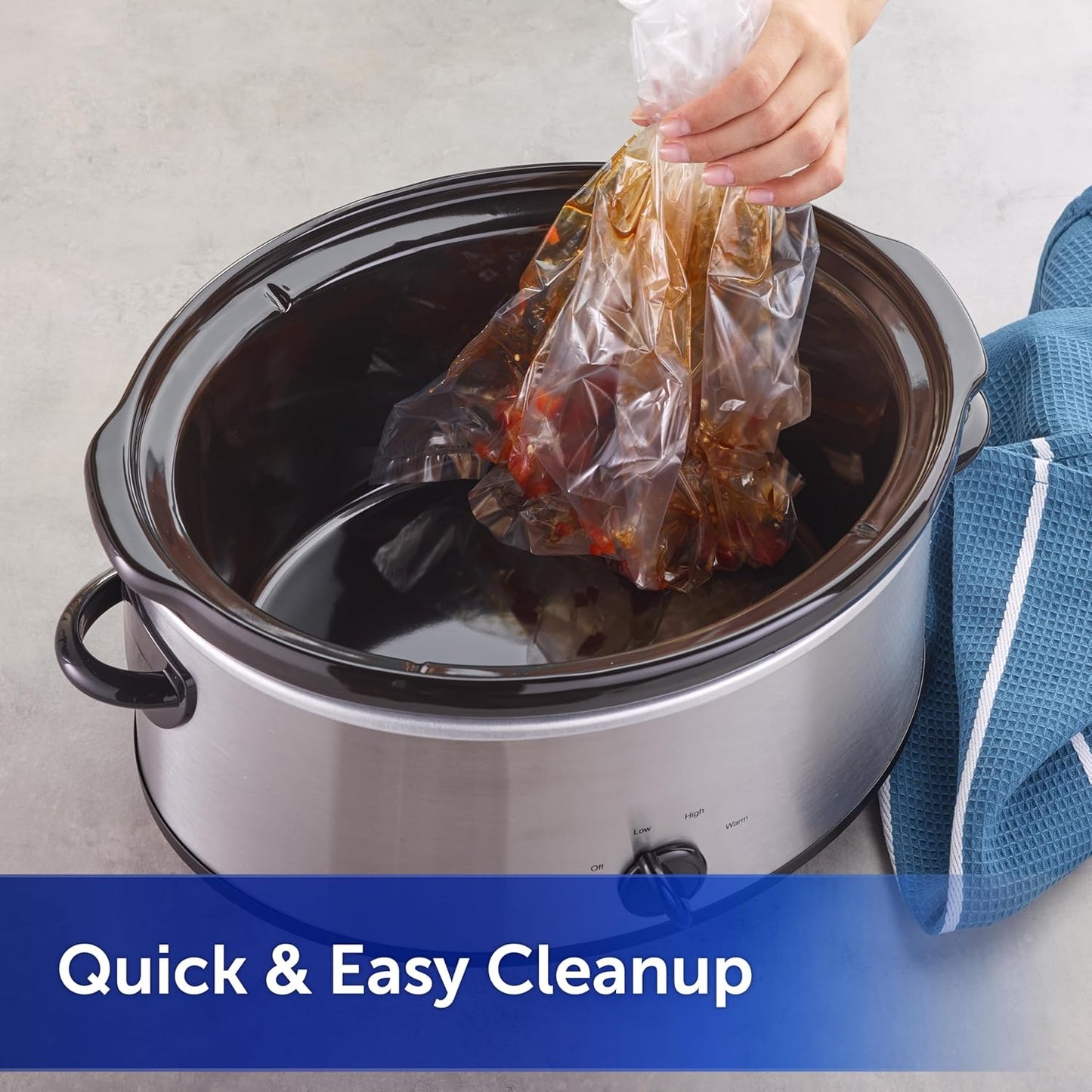 Reynolds Kitchens Regular Slow Cooker Liners – Fits 3–8 Quart Crockpots, Easy Cleanup, 6 Count