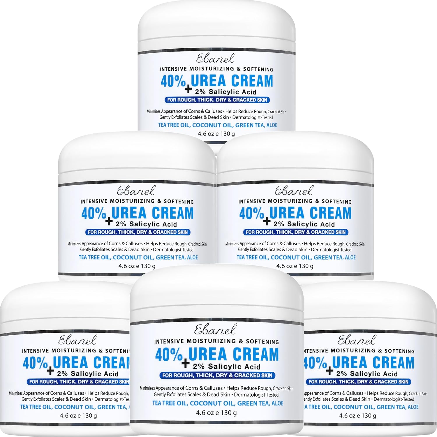 Ebanel Urea Cream 40% + Salicylic Acid 2% – Intensive Foot Cream for Dry, Cracked Heels, Callus & Dead Skin Removal, Skin Barrier Repair