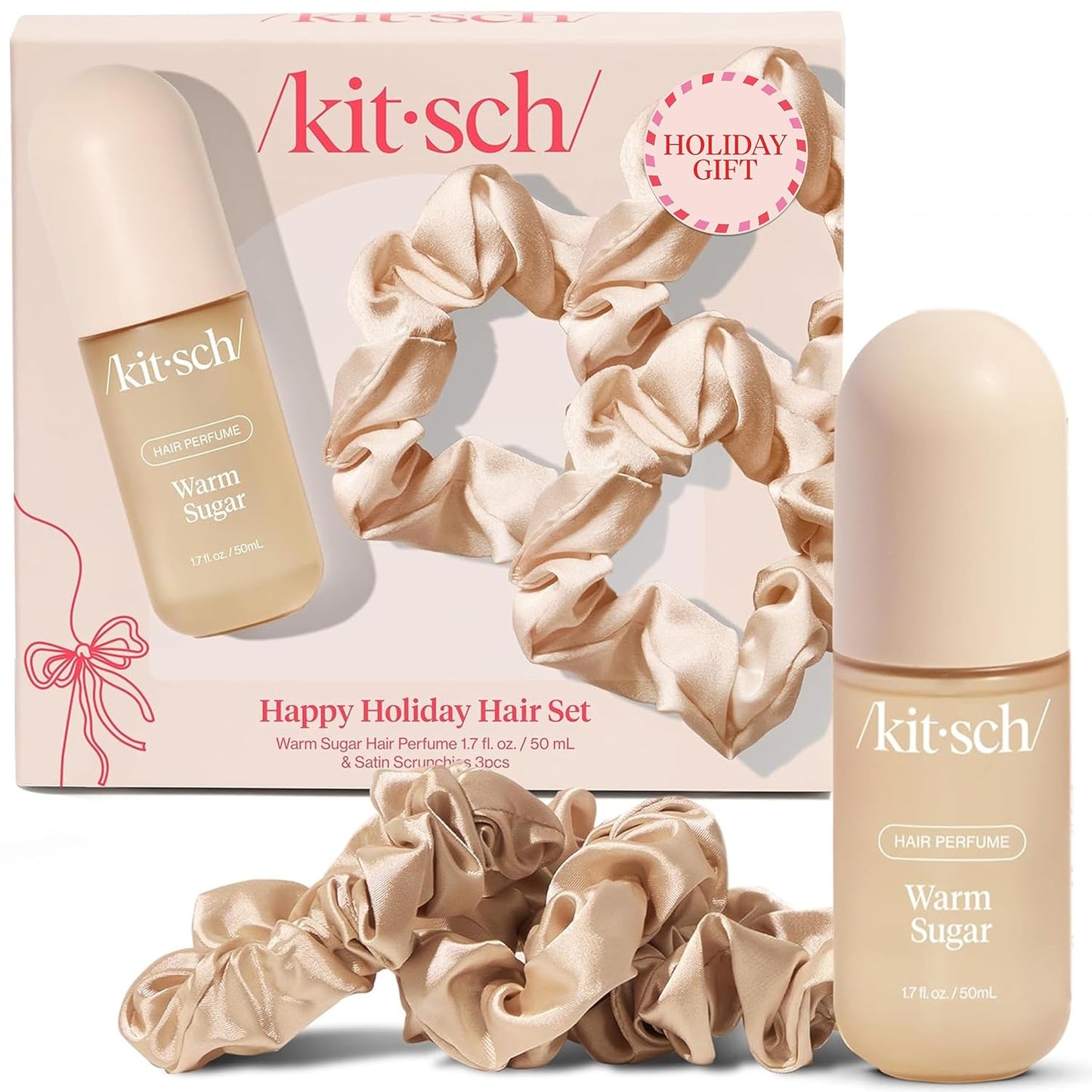 Kitsch Warm Sugar Hair Perfume & Body Mist for Women – Odor-Eliminating Hair Spray with Clean Ingredients, Pink Grapefruit & Vanilla Scent, Refreshes Hair, Body & Pillows, 50 mL