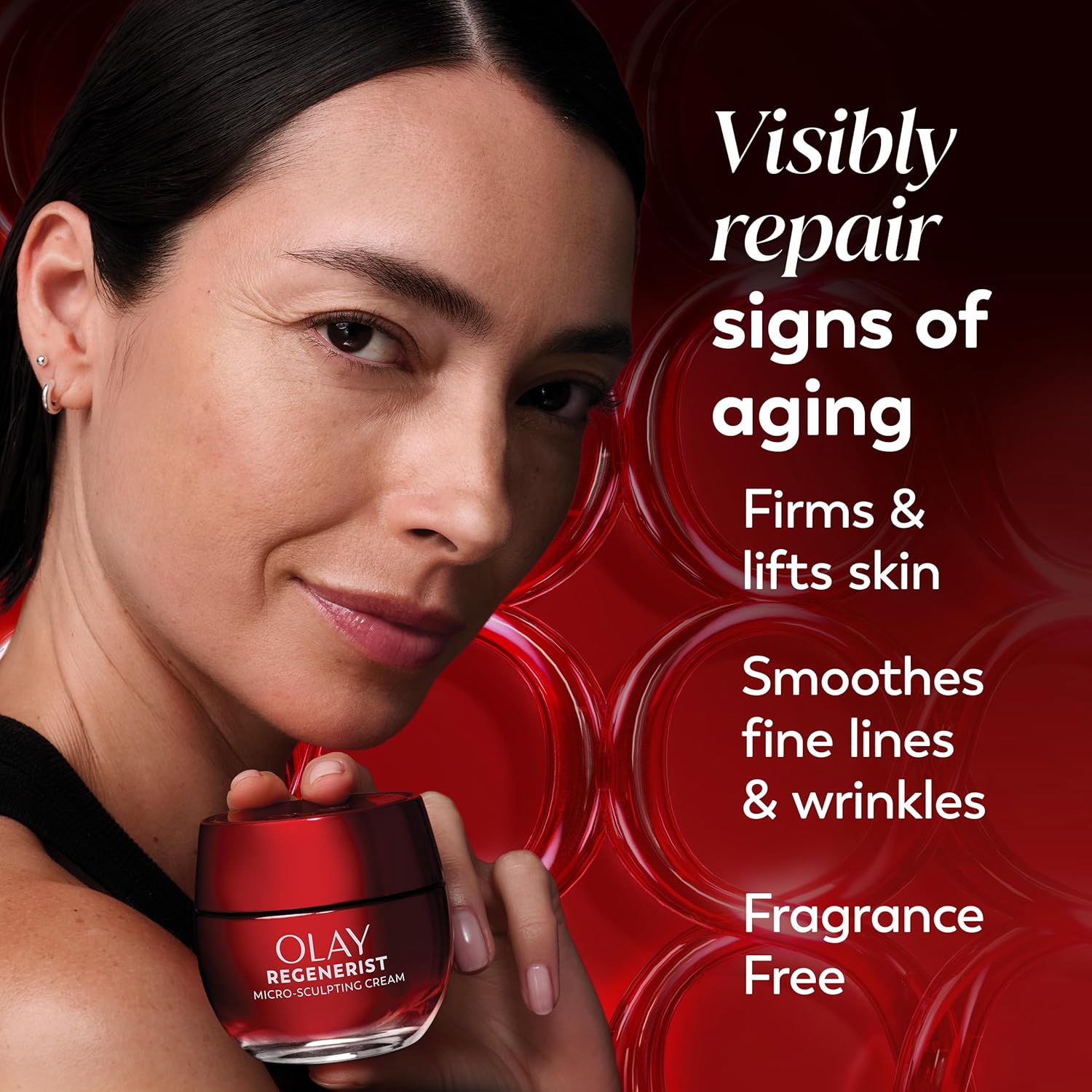 Olay Regenerist Micro-Sculpting Cream – Triple Collagen Anti-Aging Face Moisturizer with Peptides, Hyaluronic Acid & Niacinamide, Fragrance-Free