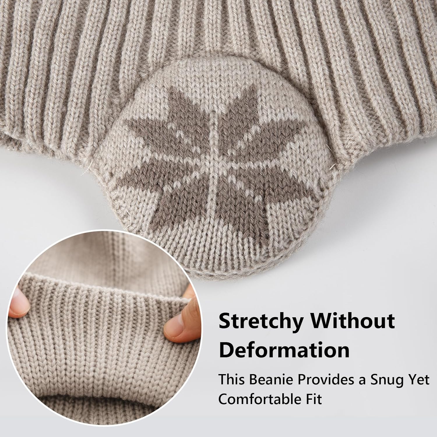 Winter Beanie Hat with Ear Flaps – Fleece-Lined Knit Skull Cap for Men & Women, Warm Windproof Outdoor Hat