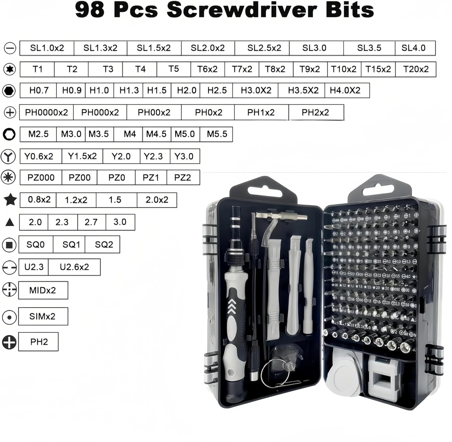 115-in-1 Precision Screwdriver Kit – Magnetic Multi-Bit Repair Tools for Electronics, Phones, Watches & Auto Maintenance