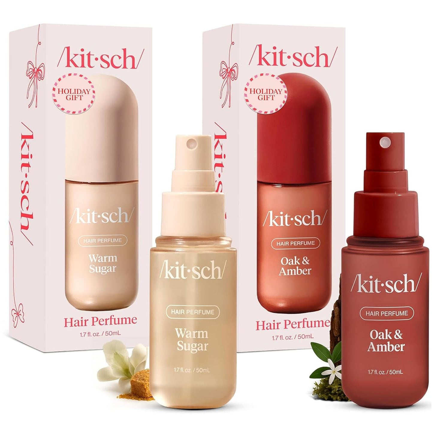 Kitsch Warm Sugar Hair Perfume & Body Mist for Women – Odor-Eliminating Hair Spray with Clean Ingredients, Pink Grapefruit & Vanilla Scent, Refreshes Hair, Body & Pillows, 50 mL