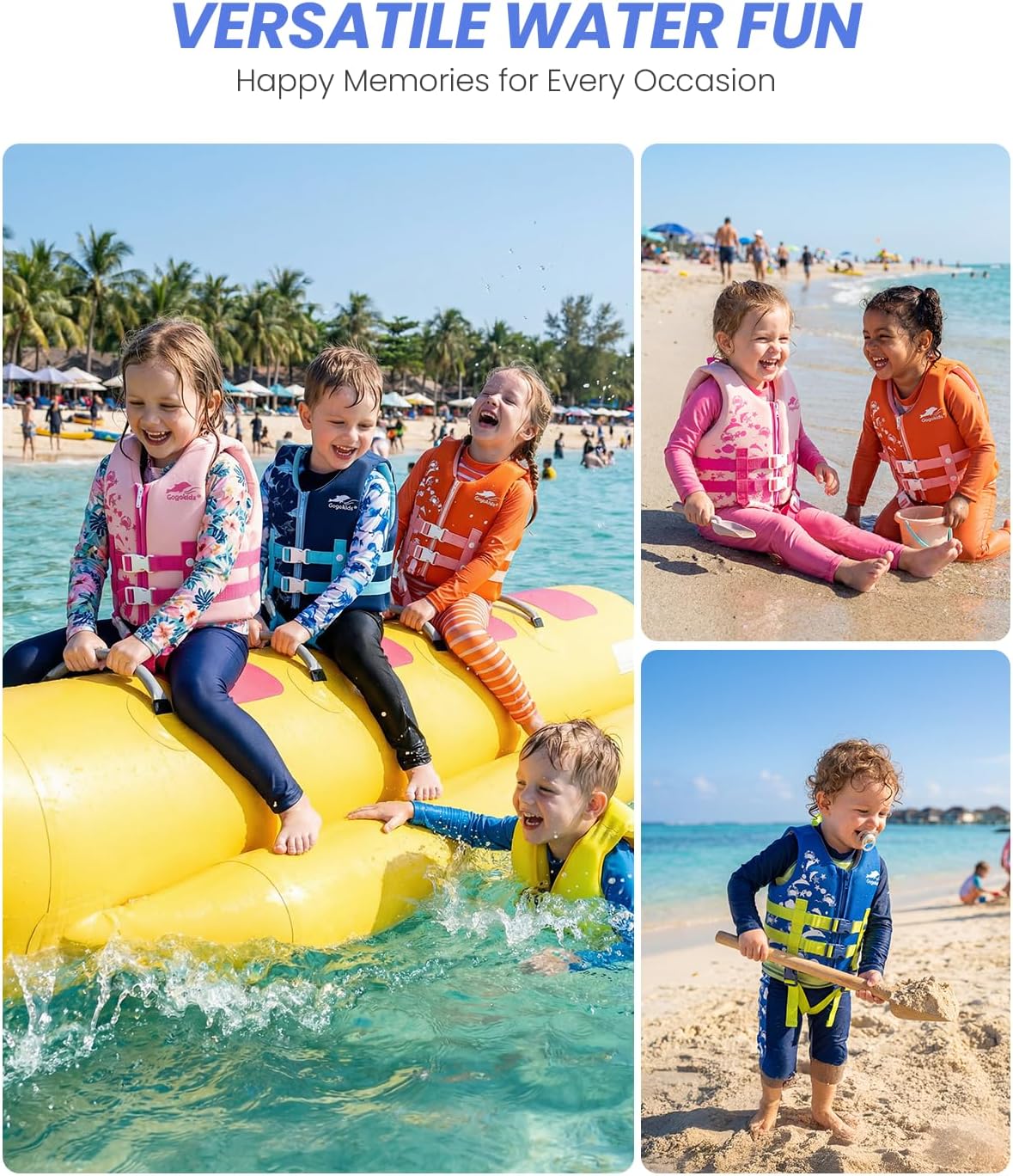 Gogokids Toddler Swim Vest for Kids, Adjustable Floaties Buoyancy Jacket for Boys & Girls, Safe Pool & Beach Swim Aid, Ages 2–8 Years (22–60 lbs)
