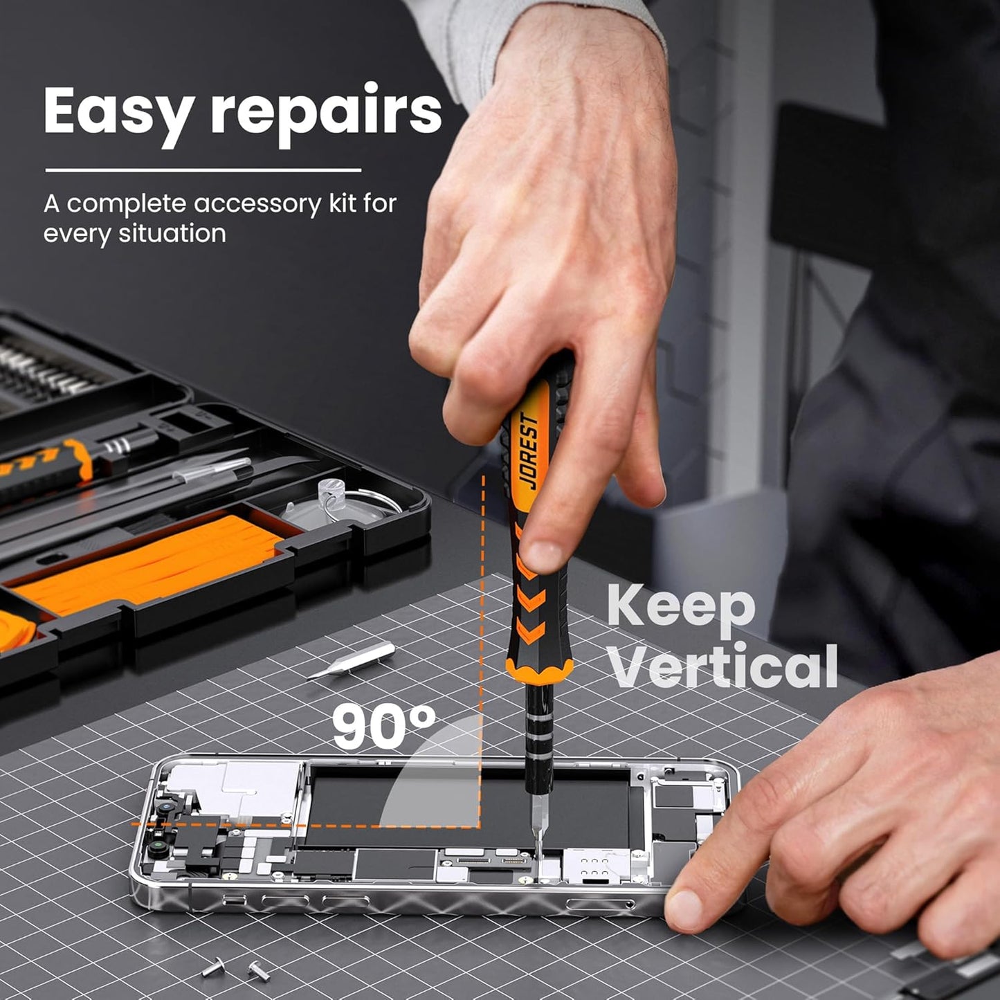 JOREST 59-Piece Precision Screwdriver Set – Mini Repair Tool Kit with Torx T5 T6 T8 for MacBook, iPhone, Laptop, PC, PS4/PS5, Xbox, Switch, Eyeglasses, Watch & Electronics
