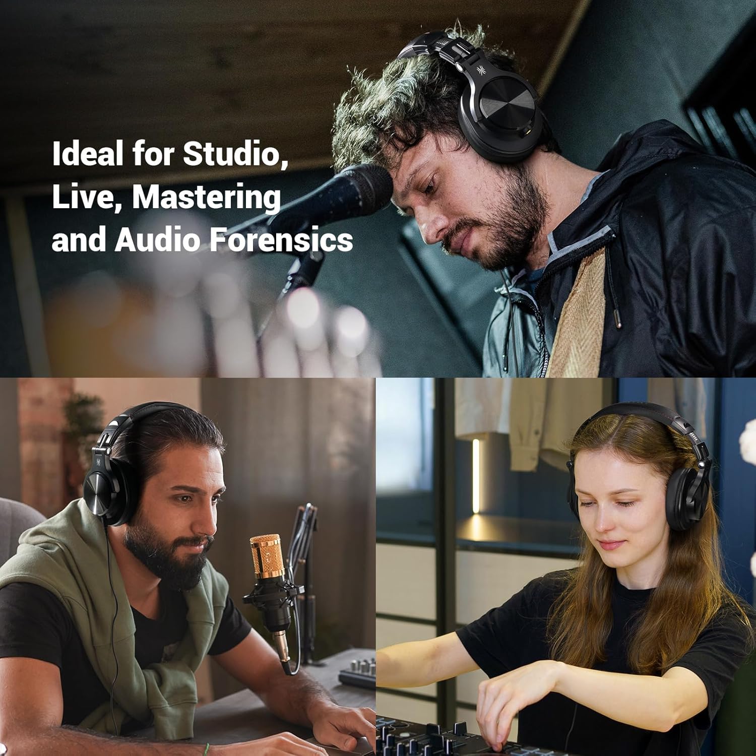 OneOdio A70 Bluetooth Over-Ear Headphones – Wireless Hi-Res Headphones with 72H Playtime, Built-In Mic, 3.5mm/6.35mm Wired Jack for Studio Monitoring, DJ Mixing, Gaming & PC Audio