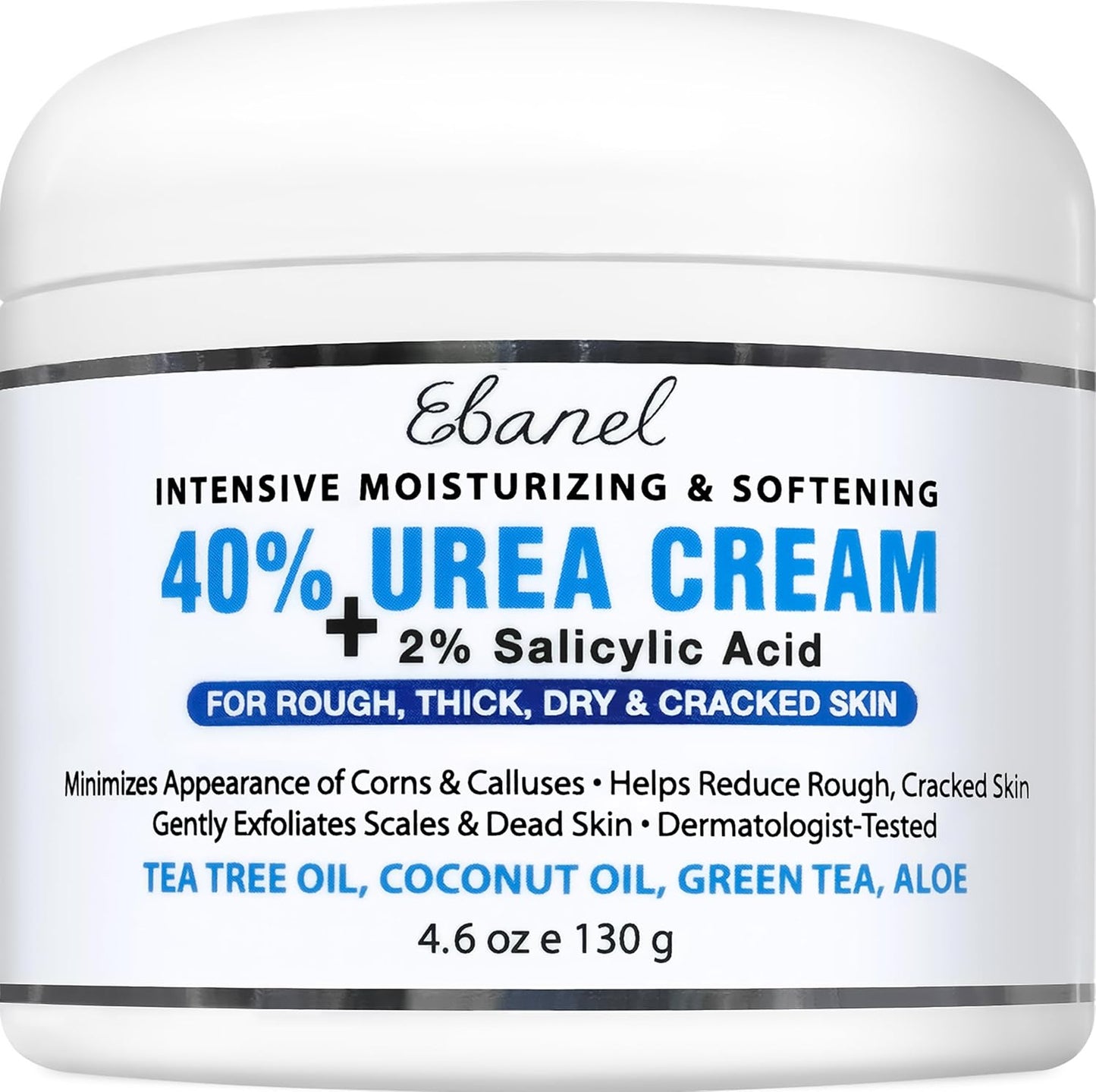Ebanel Urea Cream 40% + Salicylic Acid 2% – Intensive Foot Cream for Dry, Cracked Heels, Callus & Dead Skin Removal, Skin Barrier Repair