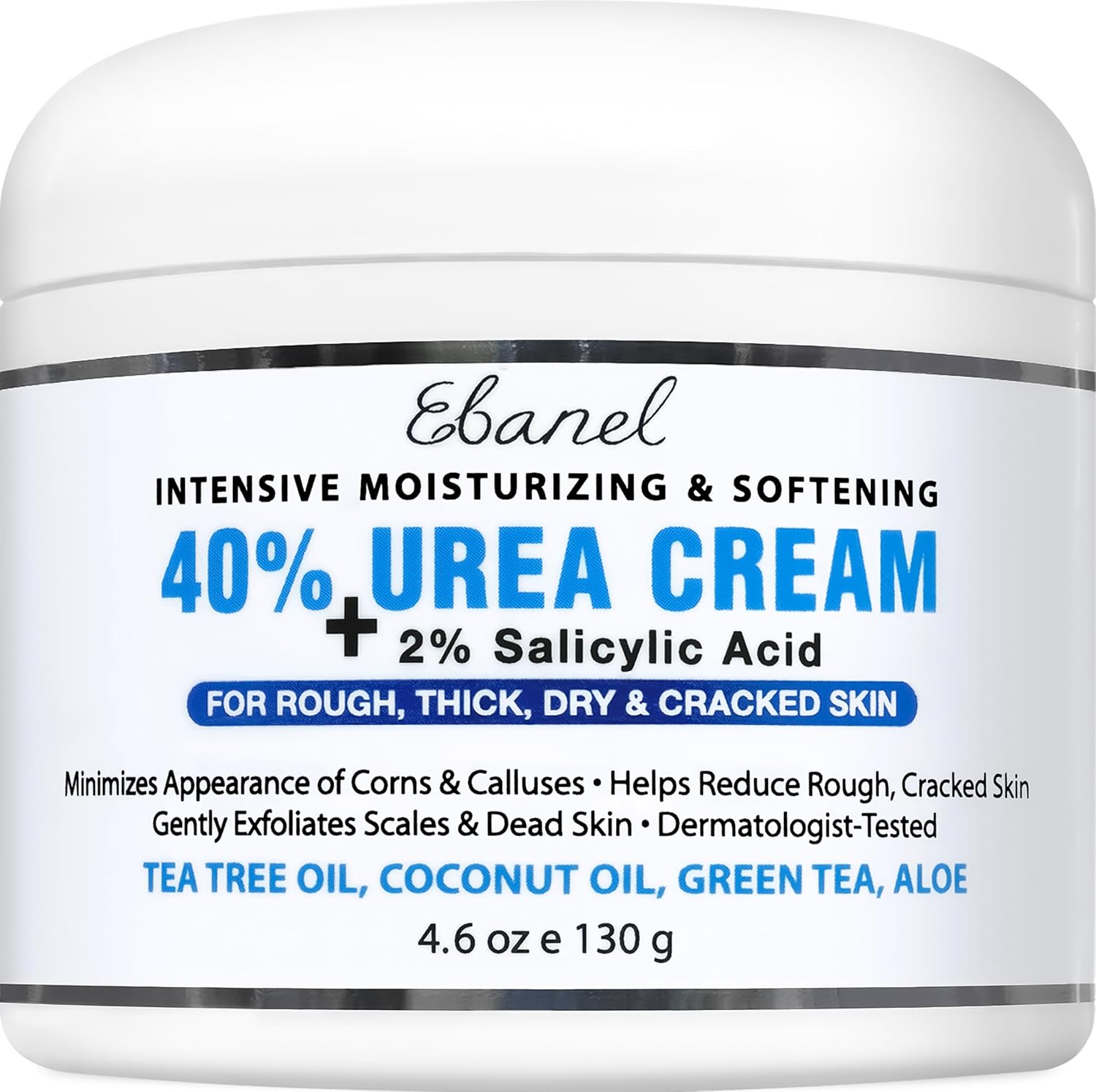 Ebanel Urea Cream 40% + Salicylic Acid 2% – Intensive Foot Cream for Dry, Cracked Heels, Callus & Dead Skin Removal, Skin Barrier Repair