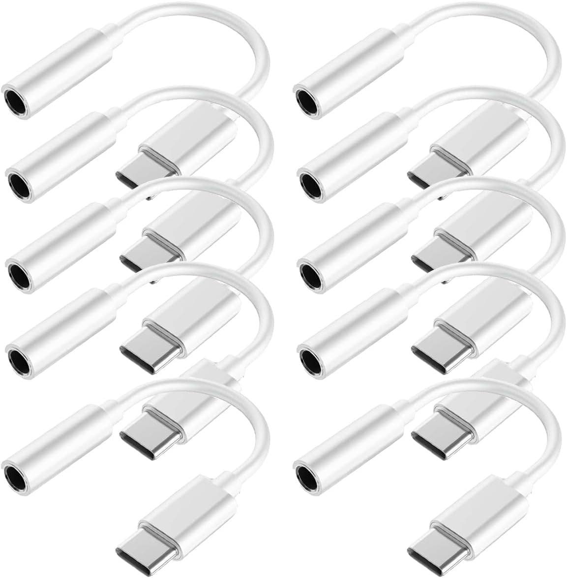 Htrenc USB-C to 3.5mm Headphone Jack Adapter, Type-C Aux Audio Dongle Cable for iPhone 17/16/16 Pro/15/15 Pro/Pro Max/Plus, iPad, Samsung Galaxy S23/S22/S21, MacBook (2-Pack)