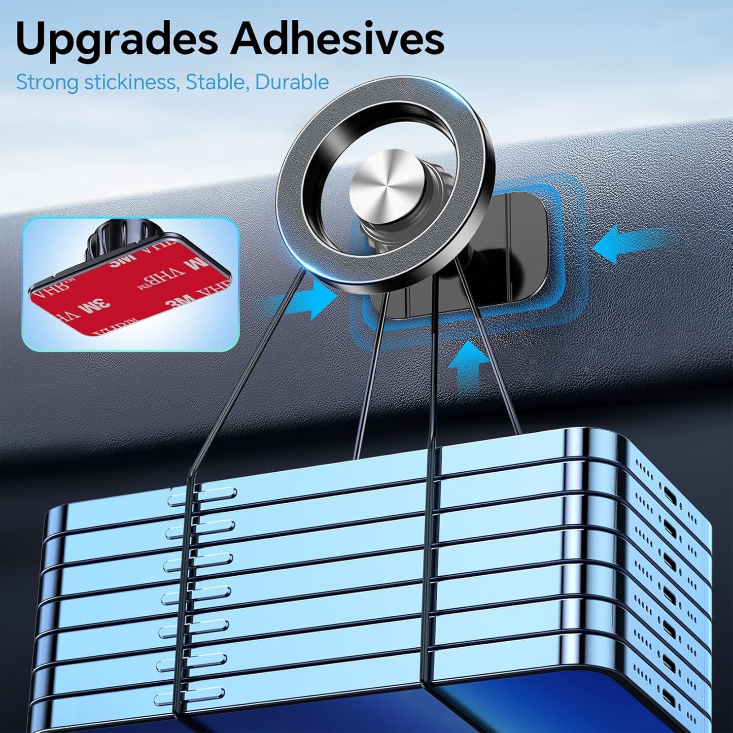 Kaistyle MagSafe Car Mount with 20 Strong Magnets – Magnetic Dash Phone Holder for Car, Secure Cell Phone Mount for android, iPhone 17, 16, 15, 14 Series