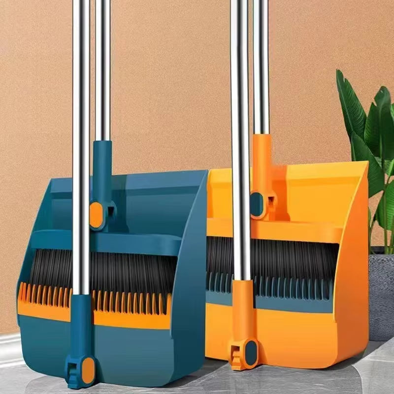 Kitchen Broom and Dustpan Combination: Rotary Long-Rod Broom Kit