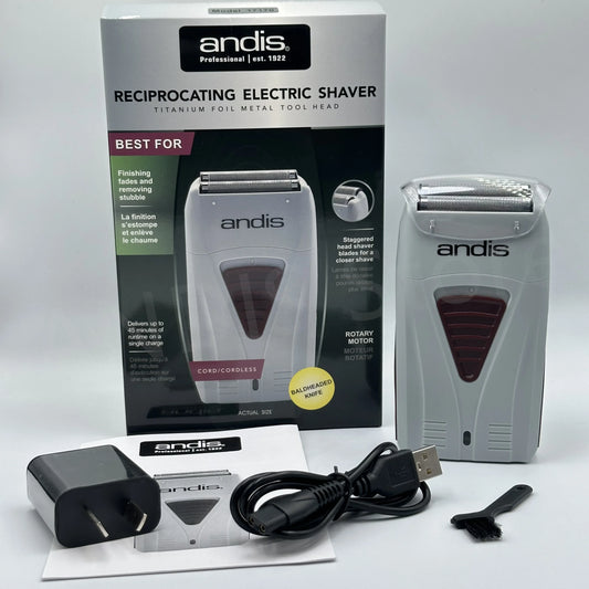 Andis Foil Lithium Titanium Cordless Shaver – Smooth Shaving Razor with Charger for Men, Bald Hair Clipper
