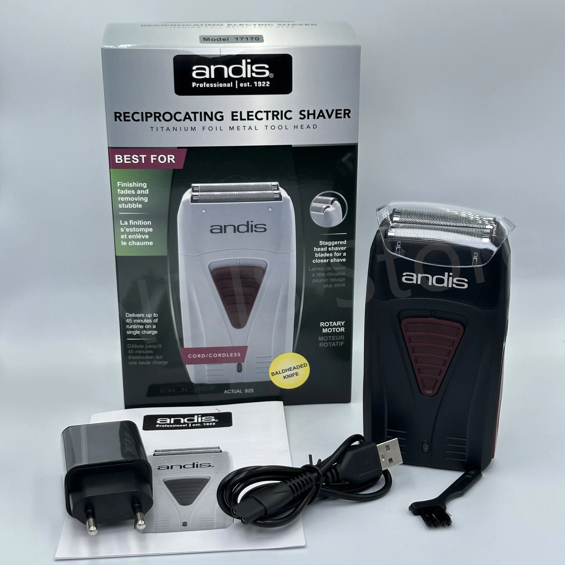 Andis Foil Lithium Titanium Cordless Shaver – Smooth Shaving Razor with Charger for Men, Bald Hair Clipper