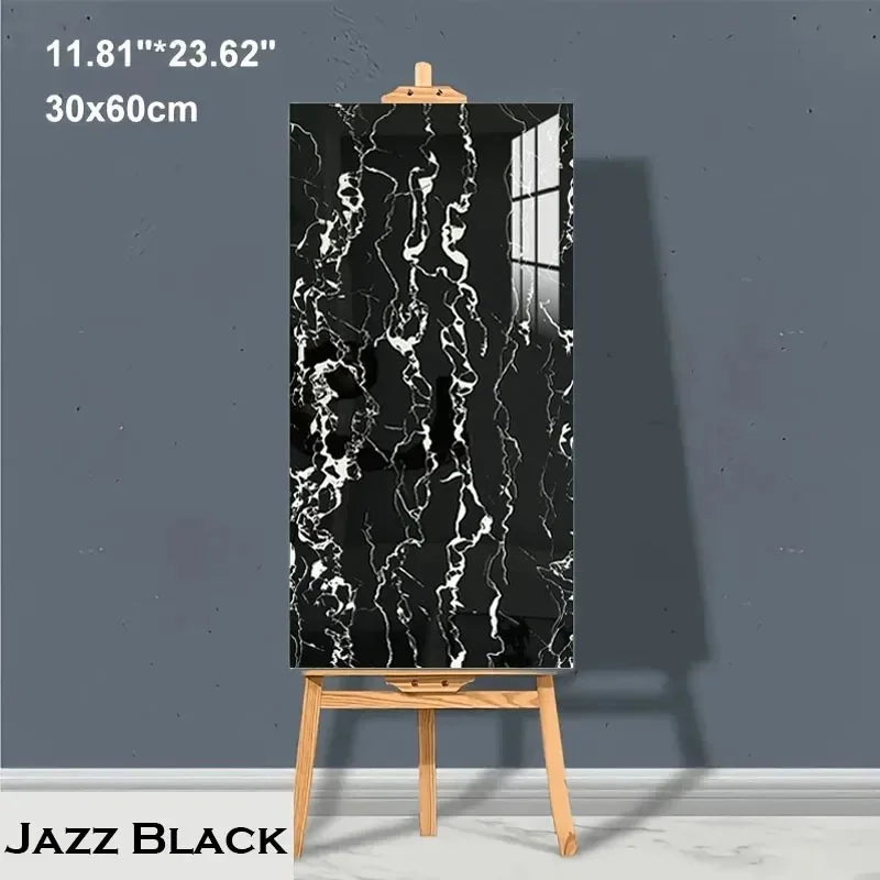 10–20pcs Marble PVC Floor Tiles – 30x60cm Self-Adhesive, Waterproof Peel & Stick Wall Stickers for Kitchen, Bathroom & Home Décor