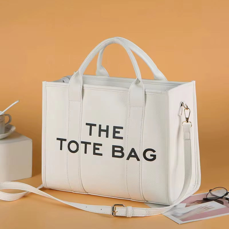 Women's Casual Tote Bag: Fashion PU Leather Shoulder Bag, Large Capacity Travel Handbag