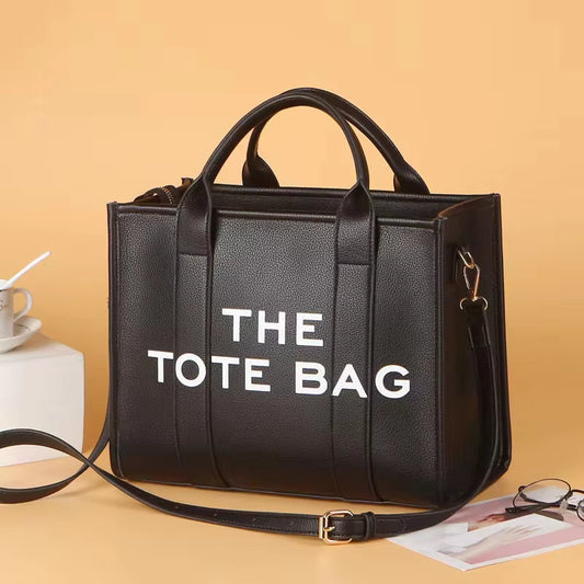 Women's Casual Tote Bag: Fashion PU Leather Shoulder Bag, Large Capacity Travel Handbag