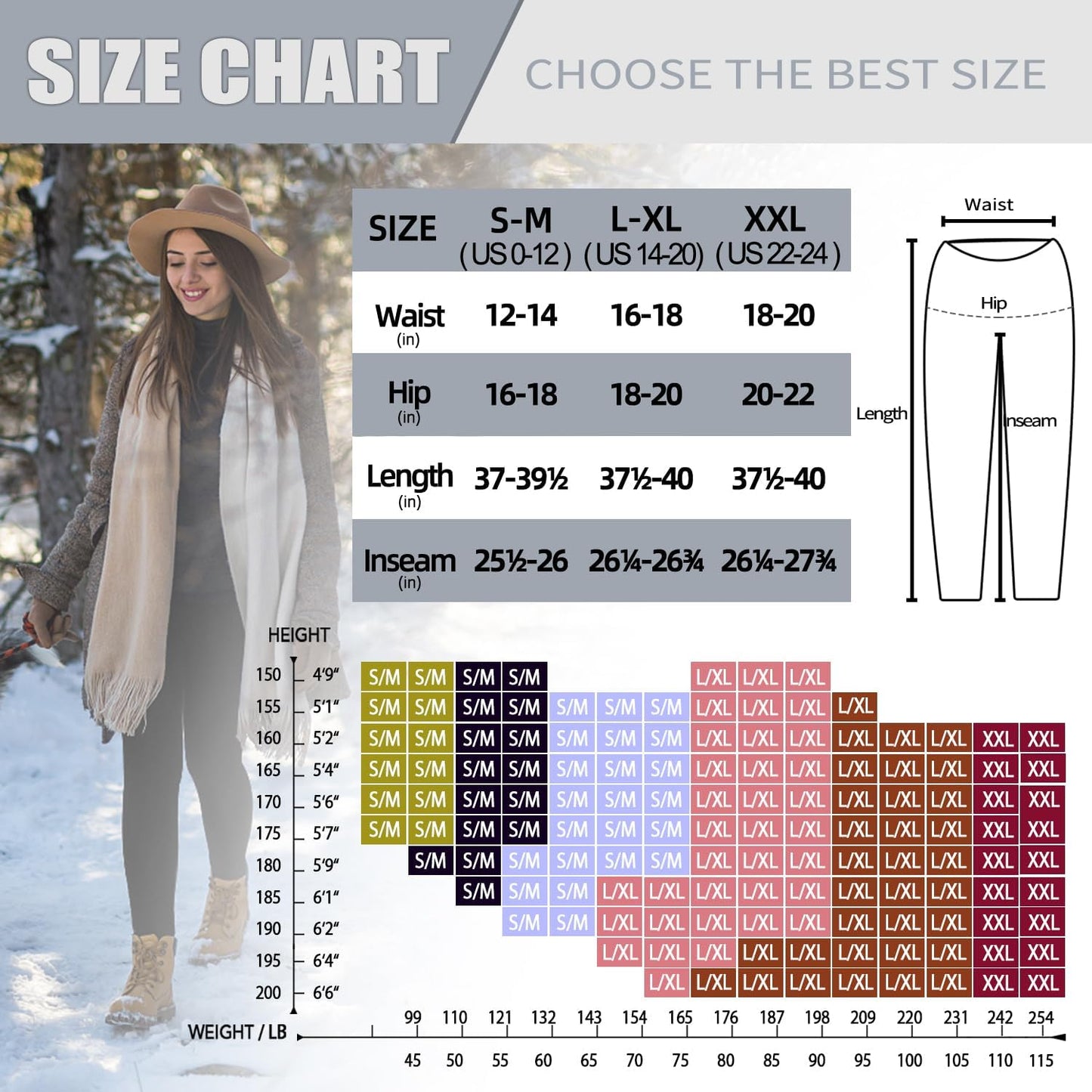 3-Pack Fleece-Lined Leggings for Women – High-Waisted Warm Thermal Yoga, Running & Workout Pants