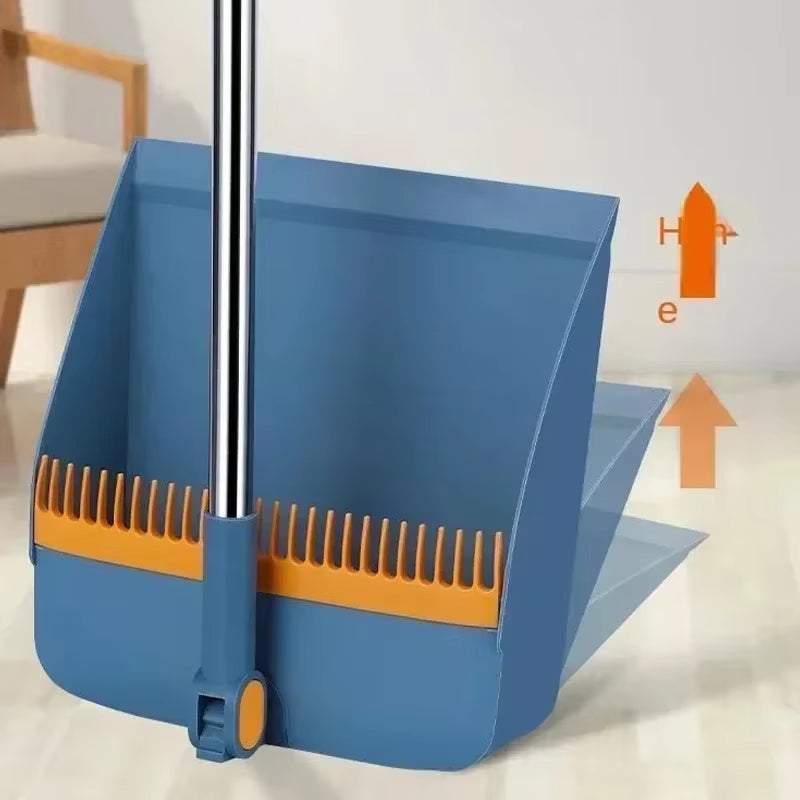 Kitchen Broom and Dustpan Combination: Rotary Long-Rod Broom Kit