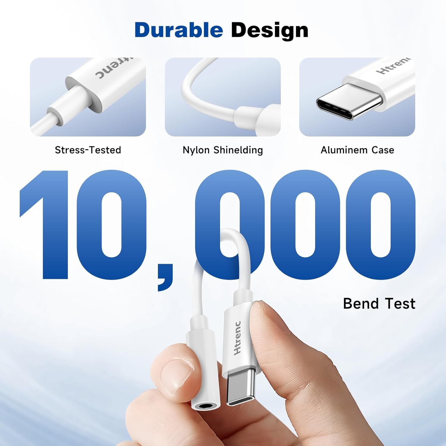 Htrenc USB-C to 3.5mm Headphone Jack Adapter, Type-C Aux Audio Dongle Cable for iPhone 17/16/16 Pro/15/15 Pro/Pro Max/Plus, iPad, Samsung Galaxy S23/S22/S21, MacBook (2-Pack)