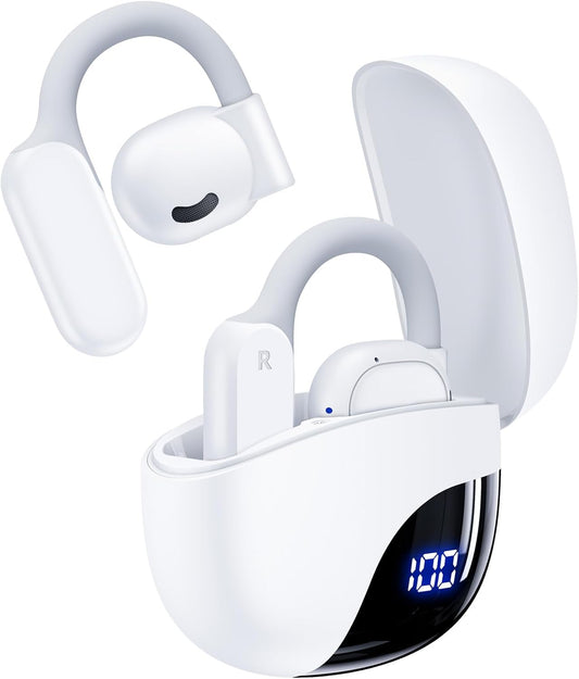 AI Translation Earbuds, Real-Time Translator Earphones with 164 Languages, 80H Playtime Bluetooth Wireless Headphones for Travel, Business & Learning (White)