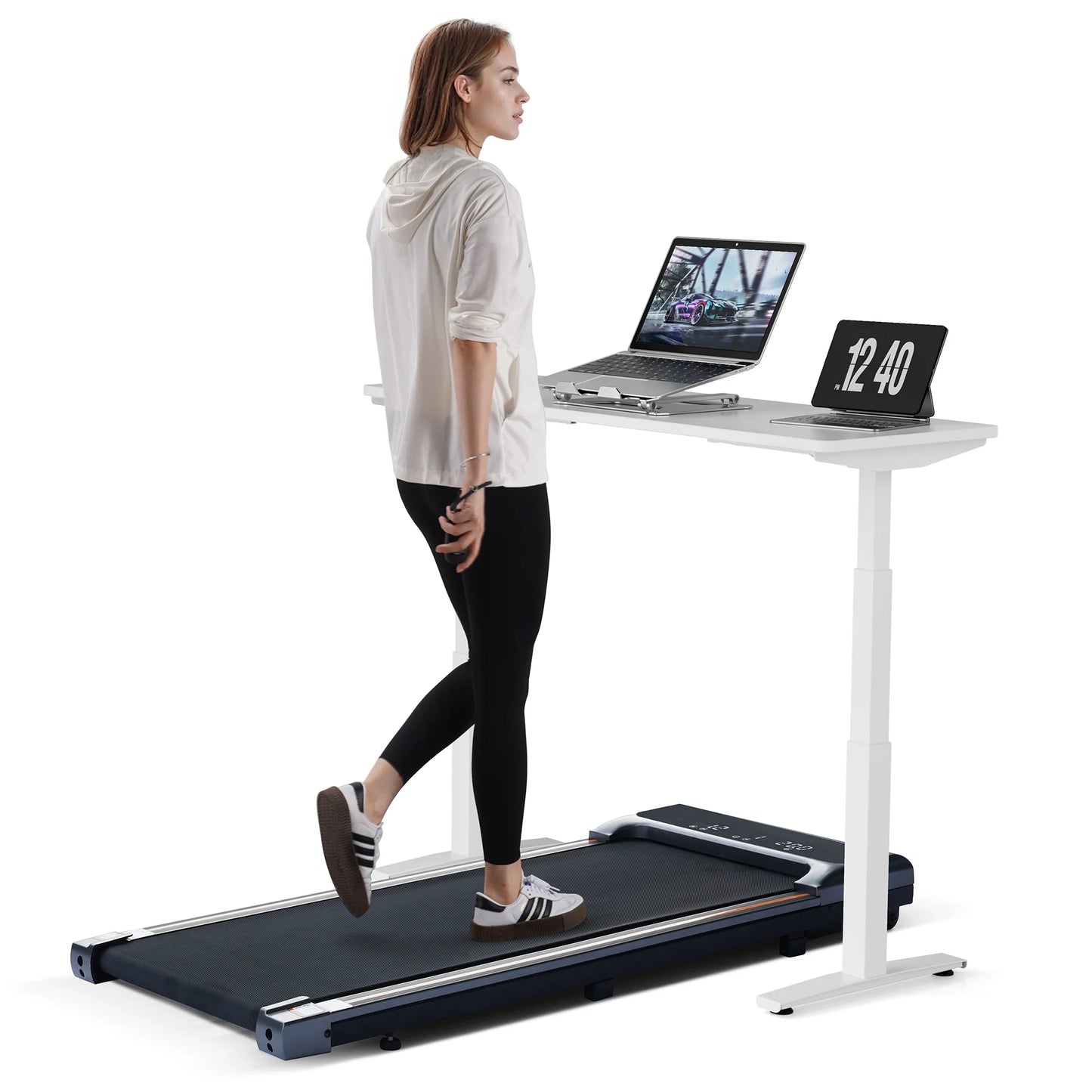 Walking Pad Under Desk Treadmill: 2-in-1 Lightweight Exercise Machine with Remote Control for Home and Office Workouts